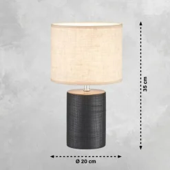 Lampes En Tissu-Luminaires Fischer & Honsel Lampe de table Fischer & Honsel Bois Noir, 1 lumière