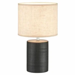 Lampes En Tissu-Luminaires Fischer & Honsel Lampe de table Fischer & Honsel Bois Noir, 1 lumière