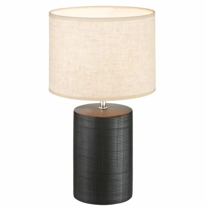 Lampes En Tissu-Luminaires Fischer & Honsel Lampe de table Fischer & Honsel Bois Noir, 1 lumière