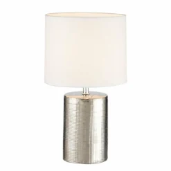 Lampes En Tissu-Luminaires Fischer & Honsel Lampe de table Fischer & Honsel Prata Argenté, 1 lumière