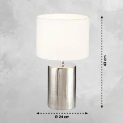 Lampes En Tissu-Luminaires Fischer & Honsel Lampe de table Fischer & Honsel Prata Argenté, 1 lumière