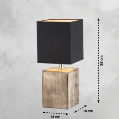 Lampes En Tissu-Luminaires Fischer & Honsel Lampe de table Fischer & Honsel Ouro Bronze, 1 lumière