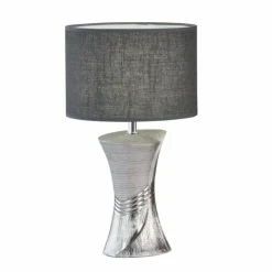 Lampes En Tissu-Luminaires Fischer & Honsel Lampe de table Fischer & Honsel Louis Argenté, 1 lumière