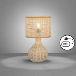 Lampes En Bois-Luminaires Fischer & Honsel Lampe de table Fischer & Honsel Nature Écru, 1 lumière