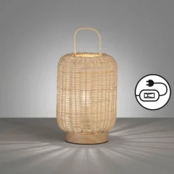 Lampes En Bois-Luminaires Fischer & Honsel Lampe de table Fischer & Honsel Nature Écru, 1 lumière