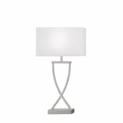 Lampes En Tissu-Luminaires Fischer & Honsel Lampe de table Fischer-Honsel Anni Nickel mat, 1 lumière