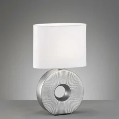 Lampes En Tissu-Luminaires Fischer & Honsel Lampe de table Fischer-Honsel Eye Argenté, 1 lumière