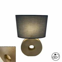 Lampes En Tissu-Luminaires Fischer & Honsel Lampe de table Fischer-Honsel Eye Or, 1 lumière