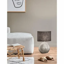 Lampes En Tissu-Luminaires Fischer & Honsel Lampe de table Fischer-Honsel Foro Argenté, 1 lumière