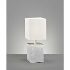 Lampes En Tissu-Luminaires Fischer & Honsel Lampe de table Fischer-Honsel Flens Argenté, 1 lumière