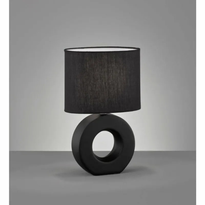 Lampes En Tissu-Luminaires Fischer & Honsel Lampe de table Fischer-Honsel Ponti Noir, 1 lumière