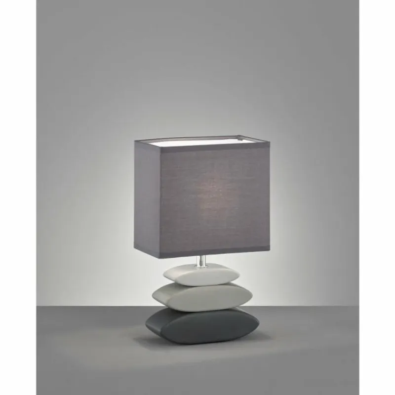 Lampes En Tissu-Luminaires Fischer & Honsel Lampe de table Fischer-Honsel Liner Gris, 1 lumière