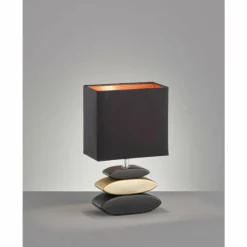 Lampes En Tissu-Luminaires Fischer & Honsel Lampe de table Fischer-Honsel Liner Noir, 1 lumière