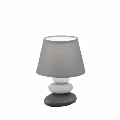 Lampes En Tissu-Luminaires Fischer & Honsel Lampe de table Fischer-Honsel Pibe Gris, 1 lumière