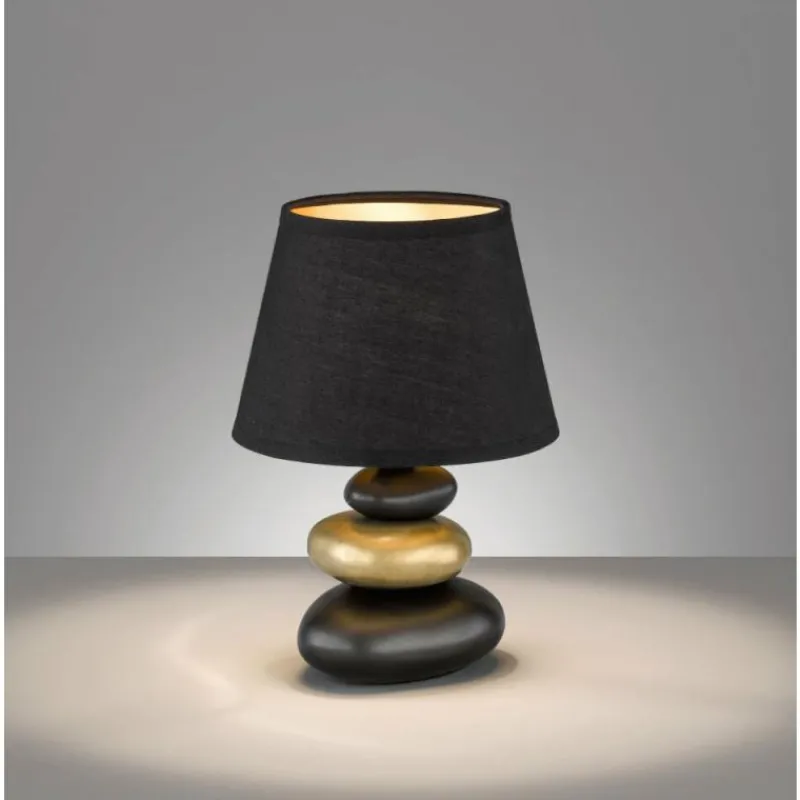 Lampes En Tissu-Luminaires Fischer & Honsel Lampe de table Fischer-Honsel Pibe Noir, 1 lumière