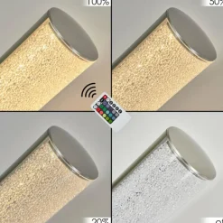 hofstein Lampe de table Flaut LED Nickel mat, 1 lumière, Télécommandes, Changeur de couleurs* Lampes À Poser