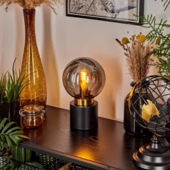 hofstein Lampe de table Flawil Laiton, Noir, 1 lumière