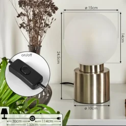 hofstein Lampe de table Flawil Nickel mat, 1 lumière