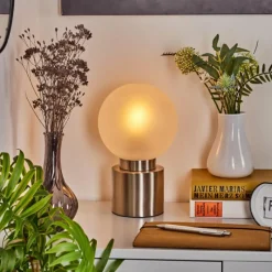 hofstein Lampe de table Flawil Nickel mat, 1 lumière