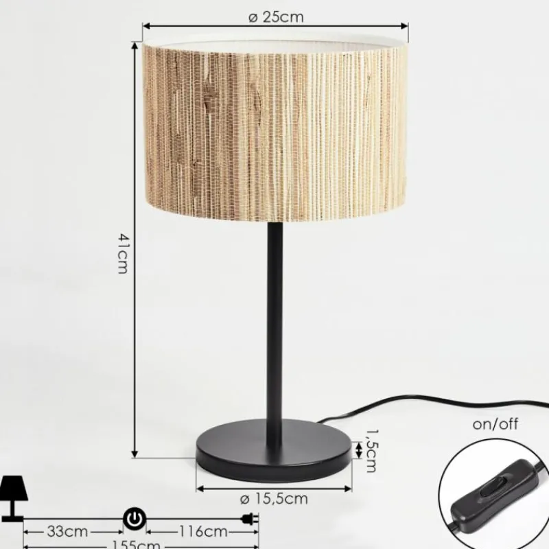 Luminaires Scandinaves-hofstein Lampe de table Fleuriot Noir, 1 lumière