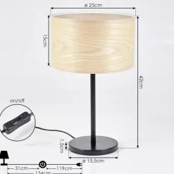 Luminaires Scandinaves-hofstein Lampe de table Fleuriot Noir, 1 lumière