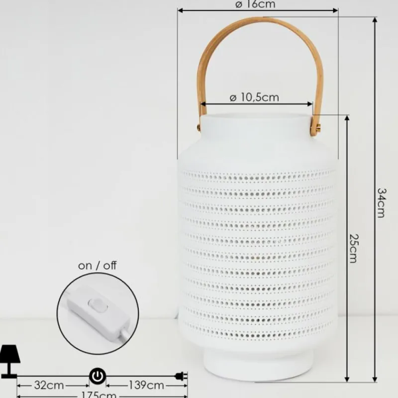 Luminaires Scandinaves-hofstein Lampe de table Forrnes Beige, Blanc, 1 lumière