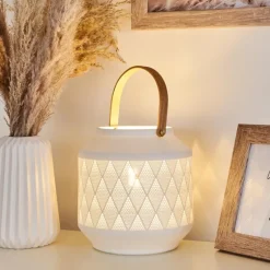 Luminaires Scandinaves-hofstein Lampe de table Forrnes Beige, Blanc, 1 lumière