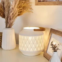 Luminaires Scandinaves-hofstein Lampe de table Forrnes Beige, Blanc, 1 lumière