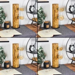 Lampes Vintages & Rétros-hofstein Lampe de table Garrata Écru, Noir, 2 lumières