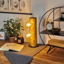 Lampes Vintages & Rétros-hofstein Lampe de table Garrata Écru, Noir, 2 lumières