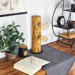 Lampes Vintages & Rétros-hofstein Lampe de table Garrata Écru, Noir, 2 lumières