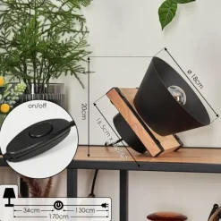 Lampes Vintages & Rétros-hofstein Lampe de table Gatangachi Noir, 1 lumière