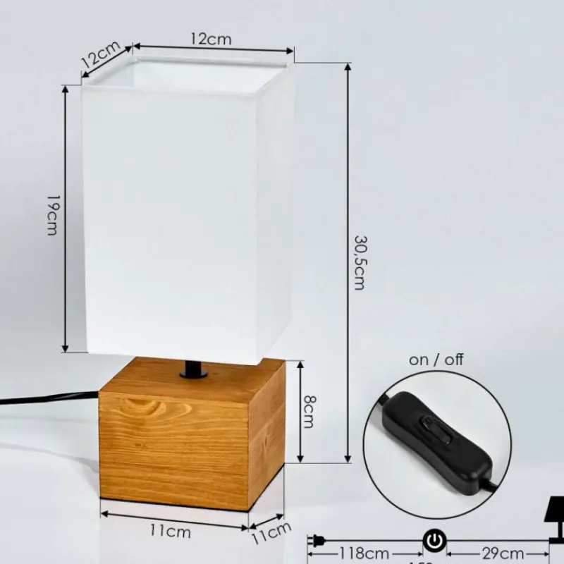 Lampes En Tissu-hofstein Lampe de table Geneva Bois clair, 1 lumière