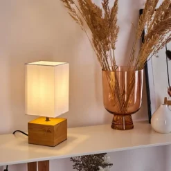 Lampes En Tissu-hofstein Lampe de table Geneva Bois clair, 1 lumière