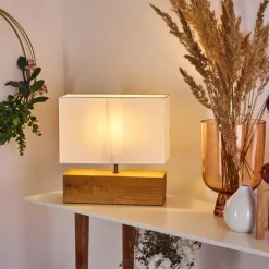 Lampes En Tissu-hofstein Lampe de table Geneva Bois clair, 1 lumière