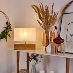 Lampes En Tissu-hofstein Lampe de table Geneva Bois clair, 1 lumière