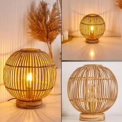 Style Boho-Chic-hofstein Lampe de table Geubus Brun clair, 1 lumière