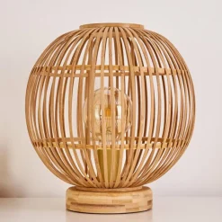 Style Boho-Chic-hofstein Lampe de table Geubus Brun clair, 1 lumière