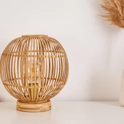 Style Boho-Chic-hofstein Lampe de table Geubus Brun clair, 1 lumière