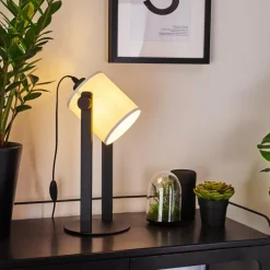 Lampes Industrielles-hofstein Lampe de table Gibralter Noir, 1 lumière