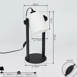 Lampes Industrielles-hofstein Lampe de table Gibralter Noir, 1 lumière