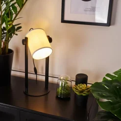 Lampes Industrielles-hofstein Lampe de table Gibralter Noir, 1 lumière