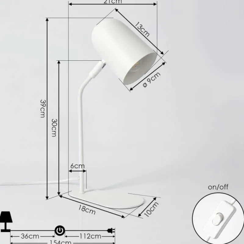 hofstein Lampe de table Gilsbro Blanc, 1 lumière* Lampes À Poser