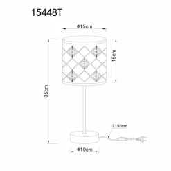 Lampes En Tissu-Luminaires Globo Lighting Lampe de table Globo ABBEY Noir, 1 lumière