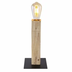 Luminaires Rustiques-Luminaires Globo Lighting Lampe de table Globo ADALIE Bois clair, Noir, 1 lumière