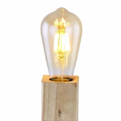 Luminaires Rustiques-Luminaires Globo Lighting Lampe de table Globo ADALIE Bois clair, Noir, 1 lumière