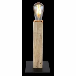 Luminaires Rustiques-Luminaires Globo Lighting Lampe de table Globo ADALIE Bois clair, Noir, 1 lumière