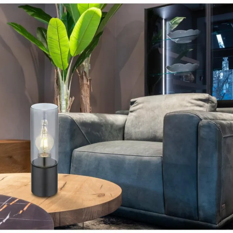 Suspension Verre Fumé-Luminaires Globo Lighting Lampe de table Globo ANNIKA Noir, 1 lumière