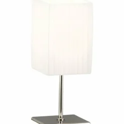 Lampes En Tissu-Luminaires Globo Lighting Lampe de table Globo BAILEY Chrome, Blanc, 1 lumière