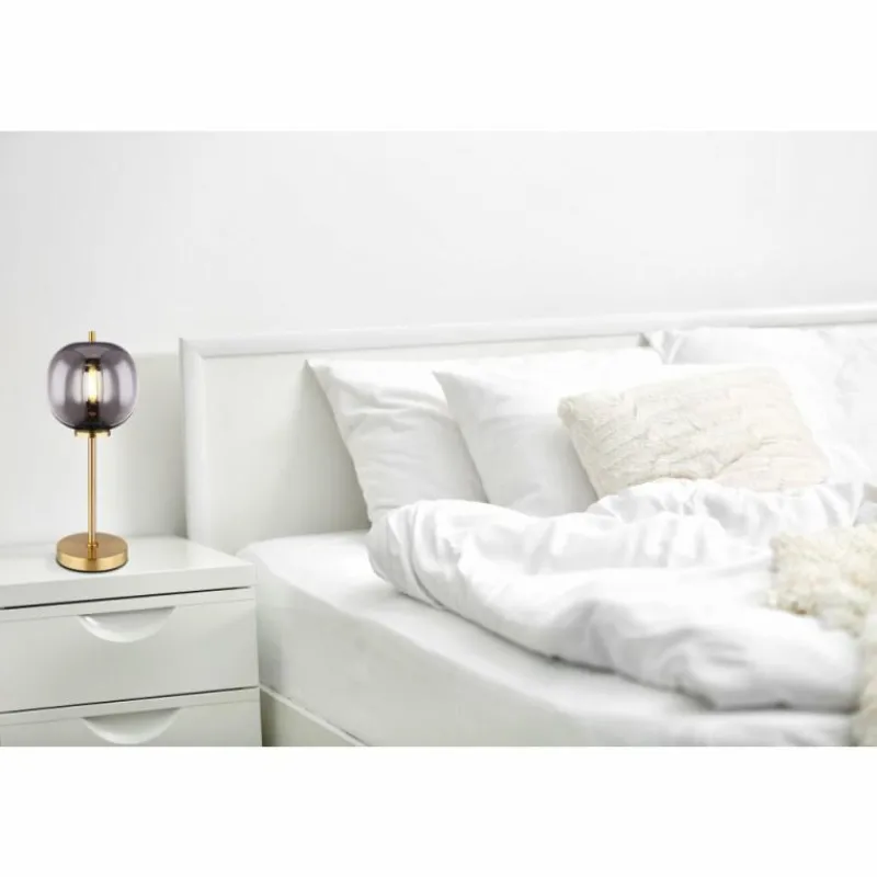 Suspension Verre Fumé-Luminaires Globo Lighting Lampe de table Globo BLACKY Laiton, 1 lumière